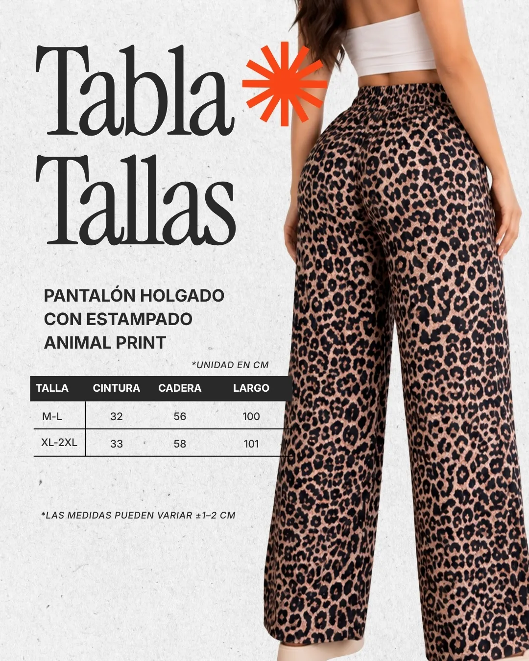 AD2651 Pantalón holgado estampado Animal Print 15655